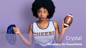  Presentation with american football - Presentation having young-african-american-woman-wearing background and a light blue colored foreground