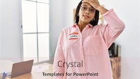  Presentation with face identification - Slide set with young-african-american-woman-wearing background and a lemonade colored foreground