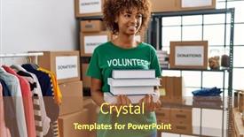  Presentation with african charity - Presentation theme with young-african-american-woman-wearing background and a tawny brown colored foreground