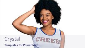  Presentation with african american woman question - Slides with young-african-american-woman-wearing background and a sky blue colored foreground