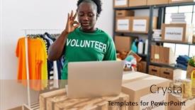  Presentation with american sign language - Presentation enhanced with young-african-american-woman-wearing background and a coral colored foreground