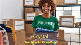  Presentation with african charity - Slide set with young-african-american-woman-wearing background and a tawny brown colored foreground