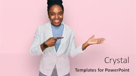  Presentation with african american business - Slides consisting of young-african-american-woman-wearing background and a  colored foreground