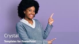  Presentation with african american business - PPT theme featuring young-african-american-woman-wearing background and a ocean colored foreground