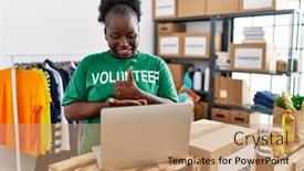  Presentation with american sign language - Presentation design with young-african-american-woman-wearing background and a coral colored foreground
