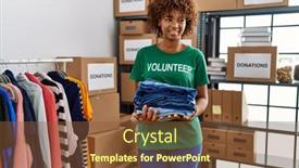  Presentation with african charity - Presentation with young-african-american-woman-wearing background and a tawny brown colored foreground