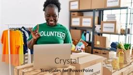  Presentation with american sign language - Presentation theme enhanced with young-african-american-woman-wearing background and a coral colored foreground