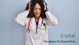  Presentation with doctor african - Presentation consisting of young-african-american-woman-wearing background and a light blue colored foreground