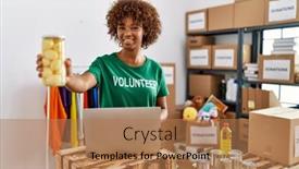  Presentation with african charity - PPT theme consisting of young-african-american-woman-wearing background and a coral colored foreground