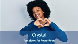  Presentation with american heart - Slides featuring young-african-american-woman-wearing background and a  colored foreground