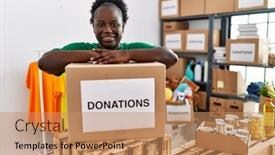  Presentation with american sign language - Presentation design enhanced with young-african-american-woman-wearing background and a coral colored foreground
