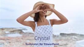  Presentation with american heart - Presentation theme featuring young-african-american-woman-wearing background and a light blue colored foreground