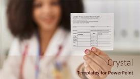  Presentation with vaccination - Slide deck with young-african-american-woman-wearing background and a coral colored foreground