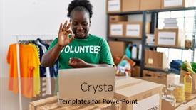  Presentation with american sign language - Slide deck featuring young-african-american-woman-wearing background and a coral colored foreground