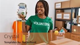  Presentation with african charity - Presentation theme consisting of young-african-american-woman-wearing background and a red colored foreground