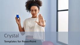  Presentation with defense - Slides enhanced with young-african-american-woman-wearing background and a light blue colored foreground