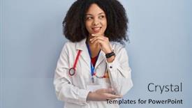  Presentation with african american woman question - Presentation theme with young-african-american-woman-wearing background and a light blue colored foreground