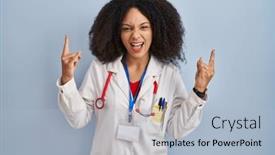  Presentation with rock music - PPT layouts consisting of young-african-american-woman-wearing background and a light blue colored foreground