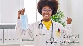  Presentation with proud american - PPT layouts with young-african-american-woman-wearing background and a soft green colored foreground