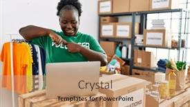  Presentation with american sign language - Slide deck consisting of young-african-american-woman-wearing background and a coral colored foreground