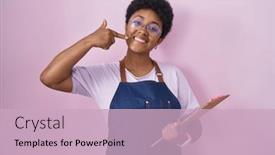  Presentation with african american dental - Presentation theme consisting of young-african-american-woman-wearing background and a soft green colored foreground