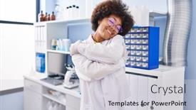  Presentation with self care - Slides consisting of young-african-american-woman-working background and a light gray colored foreground