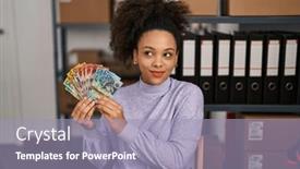  Presentation with australian - Theme enhanced with young-african-american-woman-working background and a light blue colored foreground