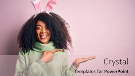  Presentation with afro - PPT theme featuring young-african-american-woman background and a lemonade colored foreground