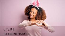  Presentation with american heart - PPT layouts enhanced with young-african-american-woman background and a coral colored foreground