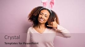  Presentation with afro - Slides enhanced with young-african-american-woman background and a coral colored foreground