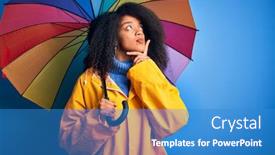  Presentation with african american woman question - Audience pleasing PPT layouts consisting of young-african-american-woman backdrop and a teal colored foreground