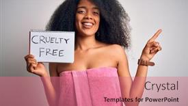  Presentation with cruelty - Amazing slides having young-african-american-woman backdrop and a coral colored foreground