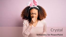  Presentation with hair care - Colorful presentation theme enhanced with young-african-american-woman backdrop and a coral colored foreground