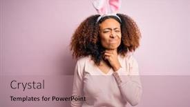  Presentation with sore throat - Audience pleasing presentation consisting of young-african-american-woman backdrop and a coral colored foreground