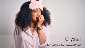  Presentation with pink nails - Colorful presentation design enhanced with young-african-american-woman backdrop and a lemonade colored foreground