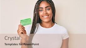  Presentation with control - Cool new presentation theme with young-african-american-woman backdrop and a soft green colored foreground
