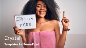  Presentation with cruelty - Beautiful slide set featuring young-african-american-woman backdrop and a violet colored foreground