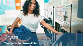  Presentation with curly hair - Beautiful theme featuring young-african-american-woman backdrop and a ocean colored foreground