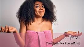  Presentation with hair care - Presentation theme consisting of young-african-american-woman background and a coral colored foreground