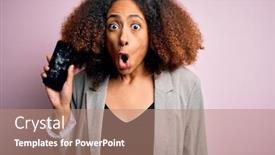  Presentation with cracked - Audience pleasing slide deck consisting of young-african-american-woman backdrop and a coral colored foreground