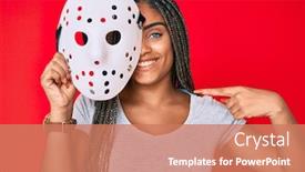  Presentation with proud american - Audience pleasing PPT theme consisting of young-african-american-woman backdrop and a coral colored foreground