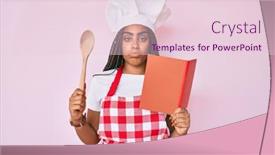  Presentation with recipe book - Presentation theme having young-african-american-woman background and a lemonade colored foreground