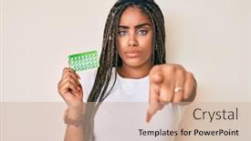  Presentation with control - Presentation enhanced with young-african-american-woman background and a soft green colored foreground