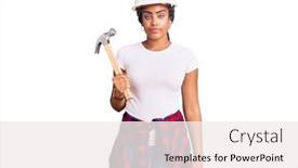  Presentation with attitude - Slide deck having young-african-american-woman background and a white colored foreground