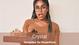  Presentation with chess board - Presentation with young-african-american-woman background and a coral colored foreground