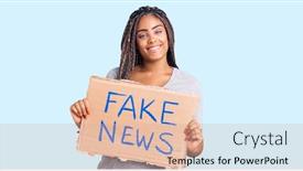  Presentation with fake news - PPT layouts having young-african-american-woman background and a lemonade colored foreground