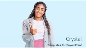  Presentation with african american business - Amazing presentation design having young-african-american-woman backdrop and a cool aqua colored foreground