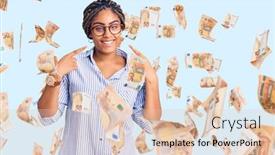  Presentation with african american dental - Presentation theme featuring young-african-american-woman background and a lemonade colored foreground