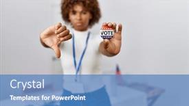  Presentation with political woman - PPT layouts enhanced with young-african-american-woman background and a teal colored foreground