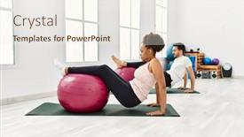  Presentation with body balance - Presentation featuring young-african-american-woman background and a  colored foreground